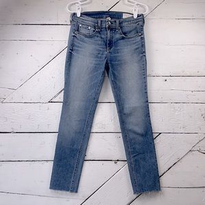 Rag & Bone Ankle Skinny Ellerly Raw Hem Distressed Jeans Size 29